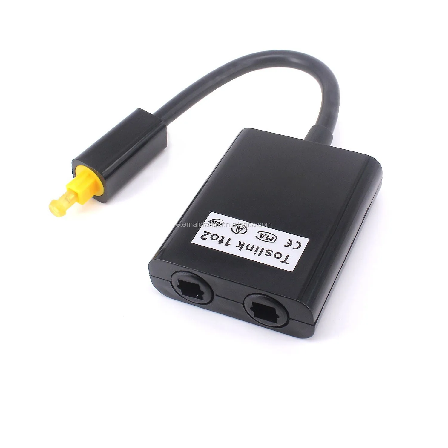 Digital Optical Audio Splitter Adapter Fiber Optic Audio Cable 1 In 2