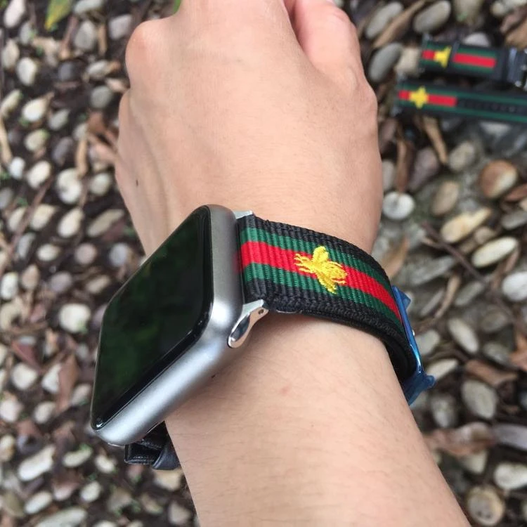 

beegucciapple nylon watch band, Black stripe
