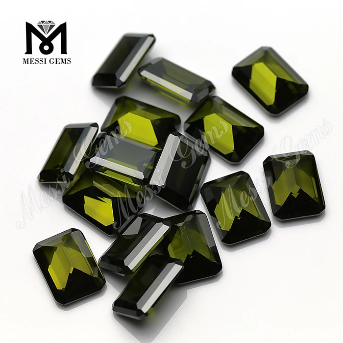 Свободные глубокие оливковые 18 * 13 зеленые драгоценные камни оптом кубические драгоценные камни