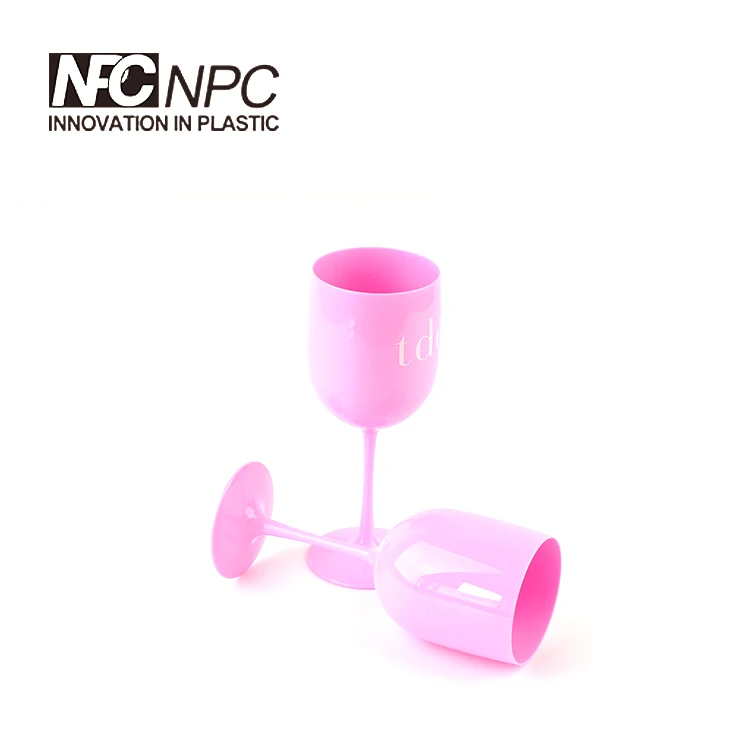 

Superior Quality Plastic Pink Champagne Wine Glasses, Customized