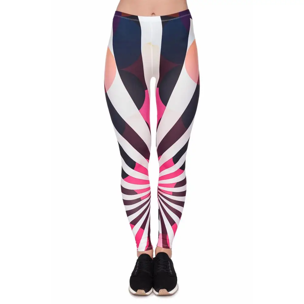 

2021 Summer Fashion Elastic Workout Women Leggings Shining Stripes Digital Printing Pants Trousers Women Sportswear Leggings, Photo color,customized upon request