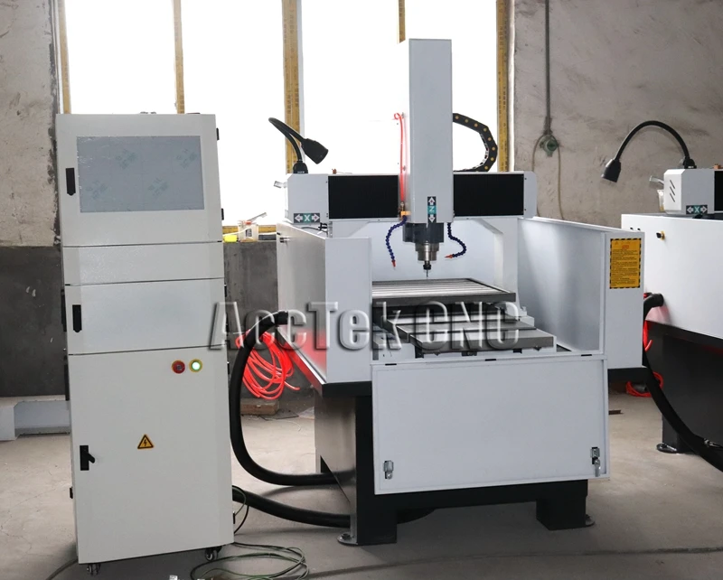 Semi-closed heavy duty steel structure mini 6060 cnc metal router