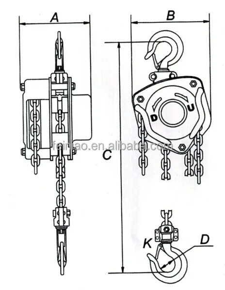 Hsz-type Manual Hoist Crane 5 Ton Double Hook Chain Hoist - Buy Double
