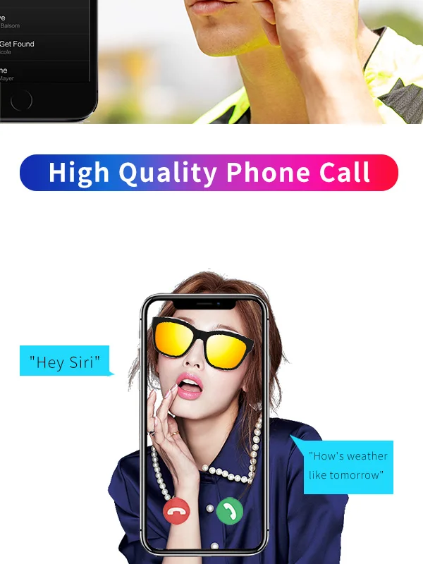 Open Ear Bone Conduction Speaker Sports Polarized Frame Wireless Smart Stereo Sound Audio Music Bluetooth Sunglasses