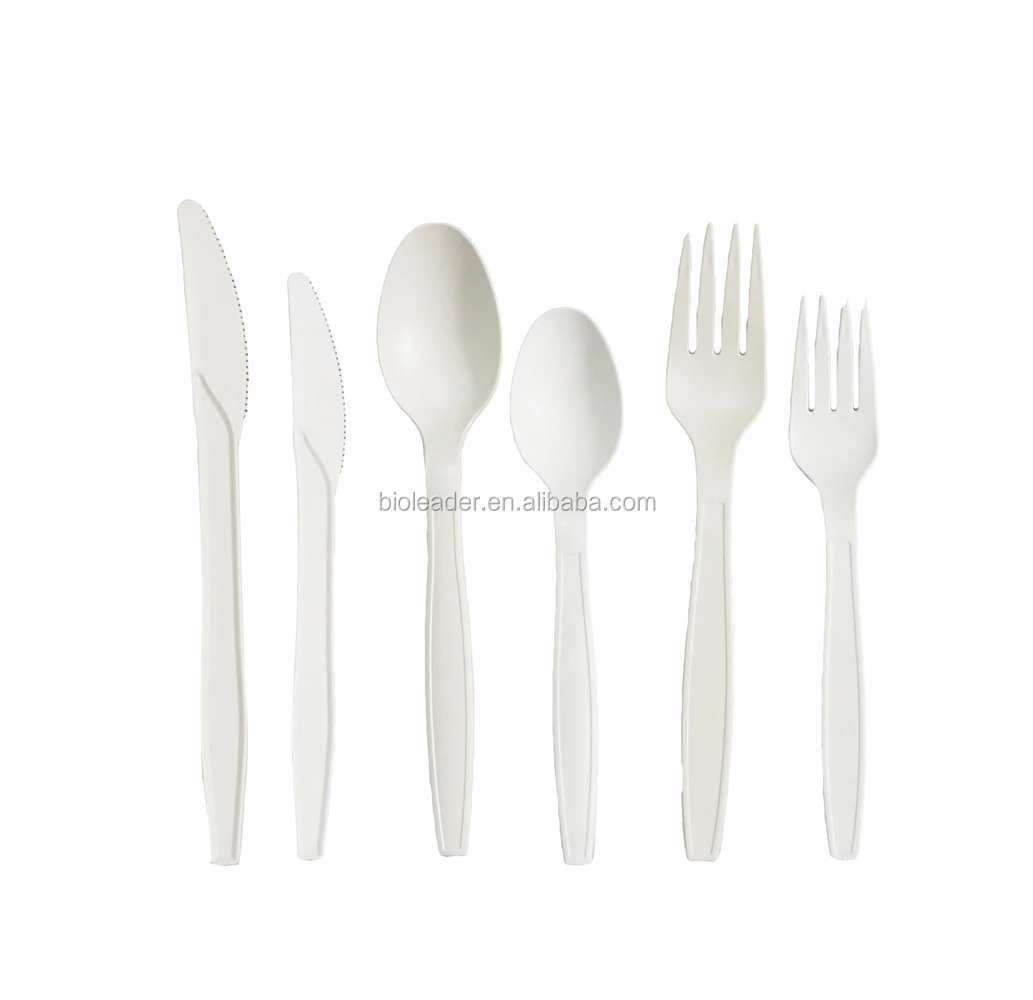 

Compostable Biodegradable Disposable CPLA BPS Cornstarch Forks, White