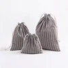 Linen jewelry bag new cotton linen pull rope pocket jewelry jade article