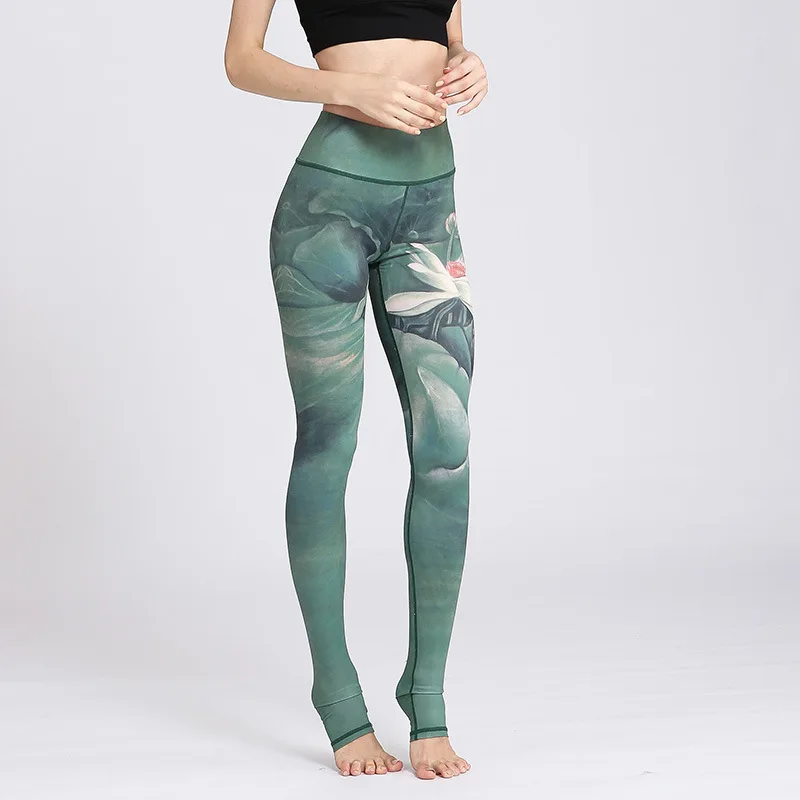 

Popular US Size Sublimation Printed Yoga Panties Leggings, Black/pinck/blue