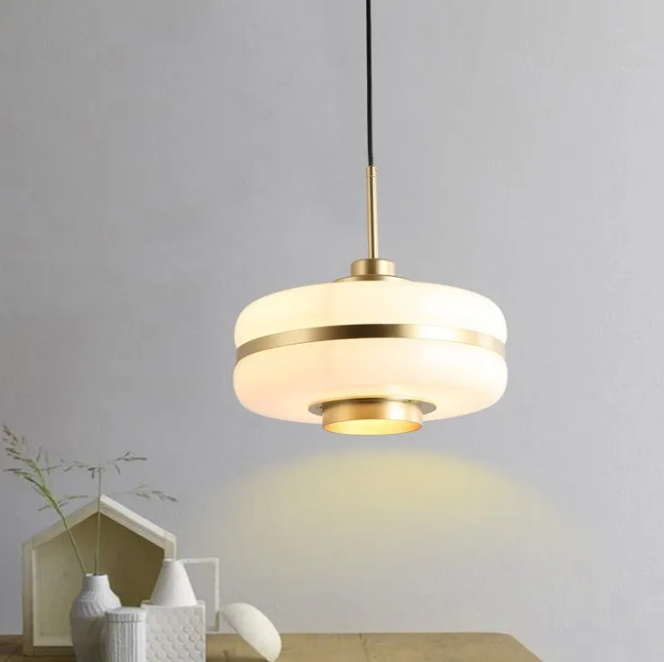 Modern Brass Gold Color Glass Shade Round Aluminum Pendant Lamp Buy