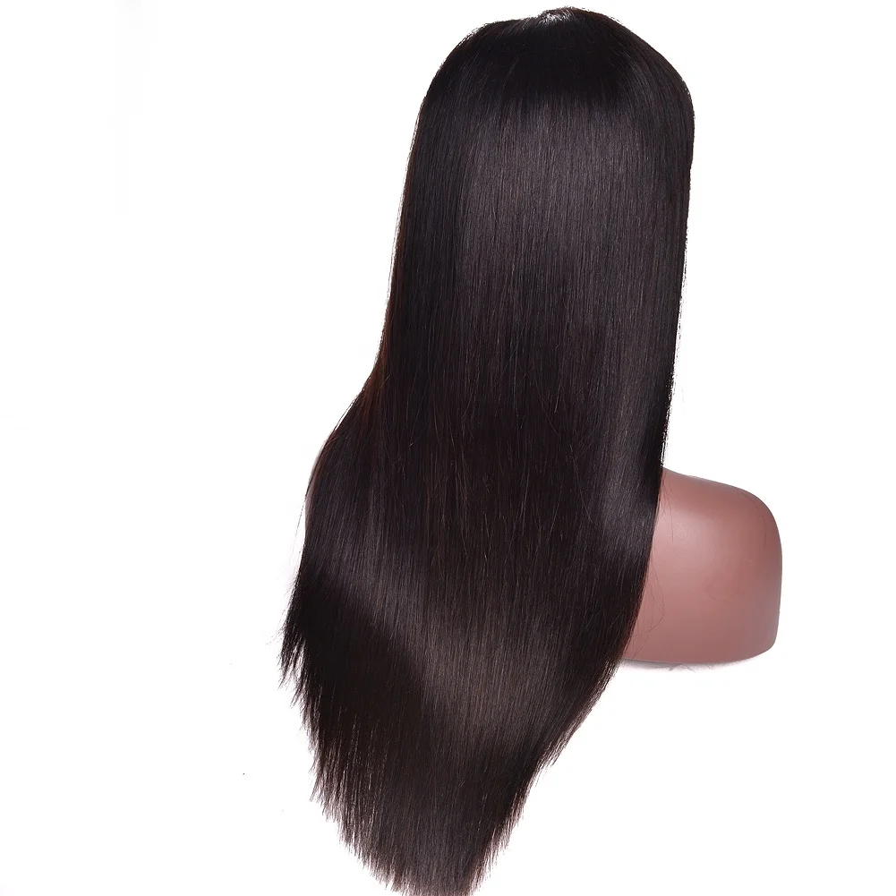 

wholesale 13x6 lace frontal malaysian virgin human hair straight wig, Natural color
