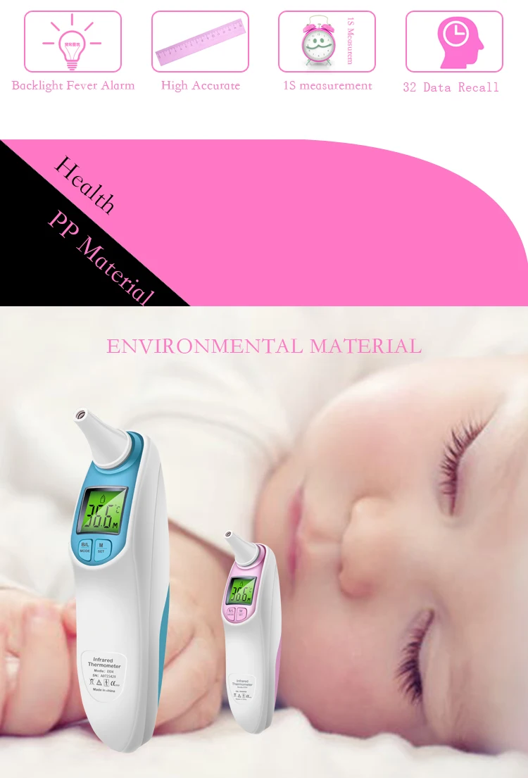 SZKIA 2 function in 1 electronic digital ear infrared thermometer / dual ear forehead thermometerlcd digital thermometer