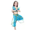 Girls Kid Summer Jasmine Princess Dance Suit Halloween Christmas Performance Costume Top Pant Two piece Set Y11943