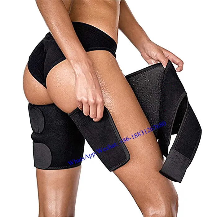 

2021 Amazon Sauna Leg Slimming Shaper Burn Fat Thigh Slimmer Wrap Belt for Sports, Black