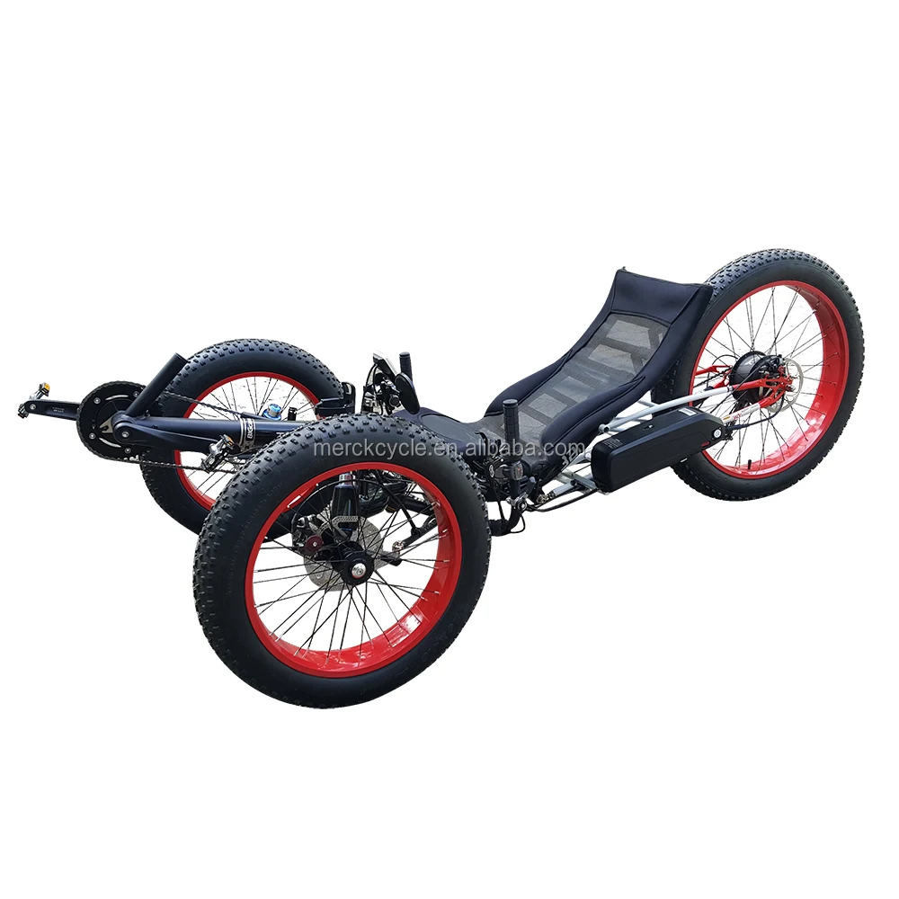 

TrikExplor Adult Pedal Three Wheel Electric Assist 500W Fat Tire Recumbent Tricycle