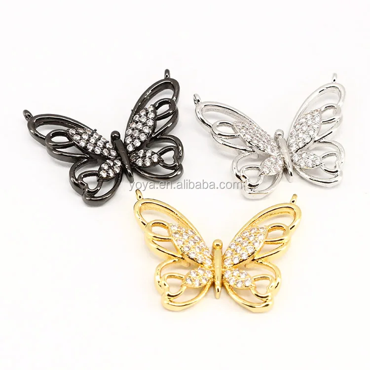 

CZ7343 Hot Sale Gold Plated Butterfly Pendant Charms,Brass Butterfly Charms Pendant, Gold,rose gold,sliver and black