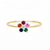 925 sterling silver stack rainbow ring flower