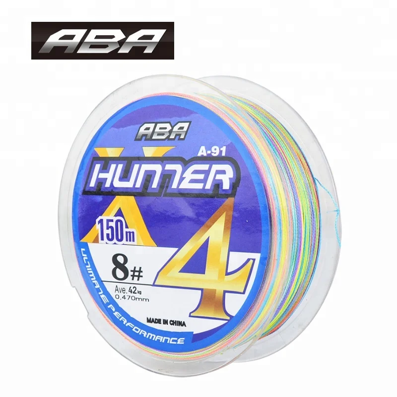 

ABA 150m japan 4 ply braided pe braided fishing line, Multi-color or single color