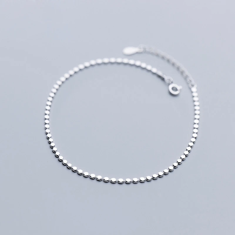 

Handmade 925 Sterling Silver Small Round Tiny Bean Anklets