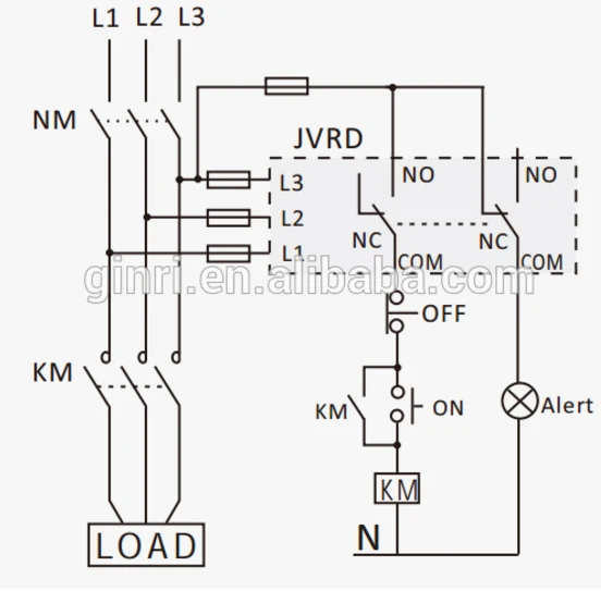 GINRI JVRD-W 3 phase sequence monitorning dc electric motor protector overload relay