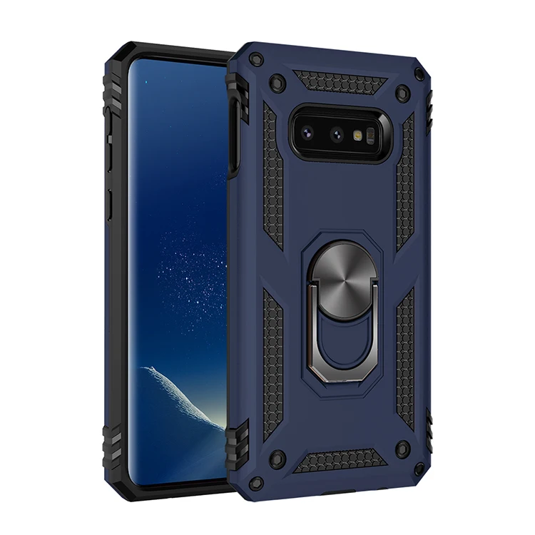 

for galaxy s10e s10 s10plus 360 rotating ring armor kickstand hybrid case mobile accessories case, Black;silver;gold;rose gold;red;blue