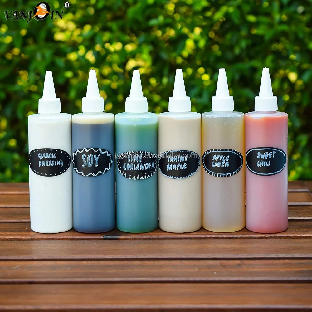 Easy Squeeze Condiment Bottles 2 Oz 4 Oz 8 Ounce With Red Cap