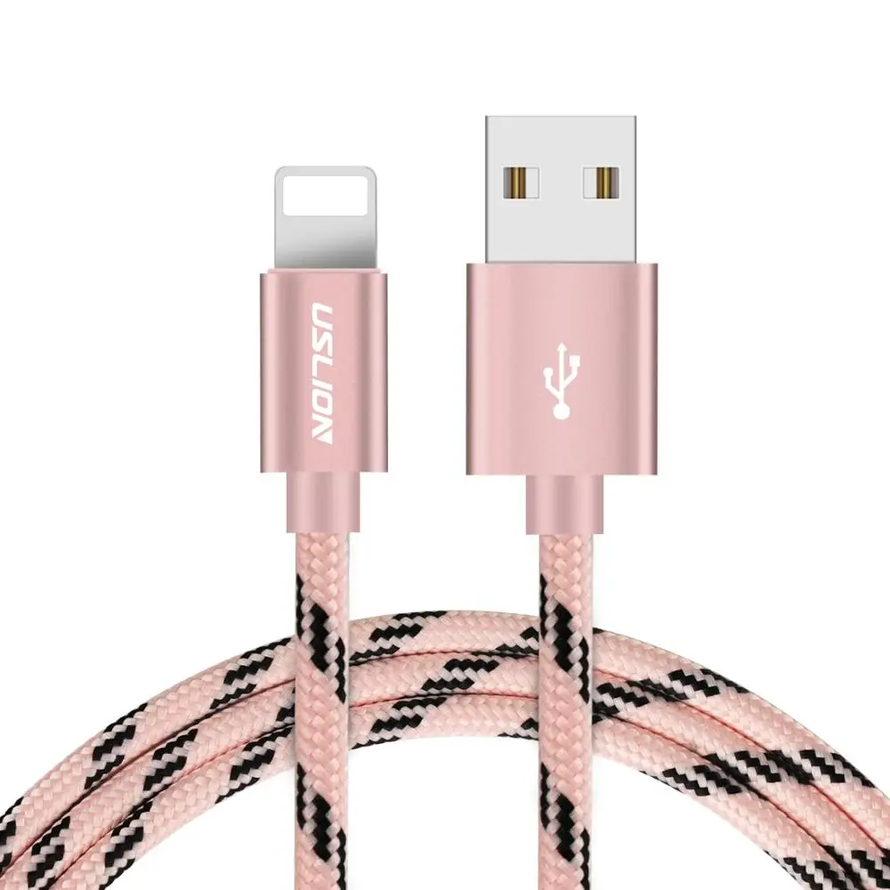 

USLION 1M Weave USB Cable Charger Data Transfer Cellphone Micro USB Cable, As pictures