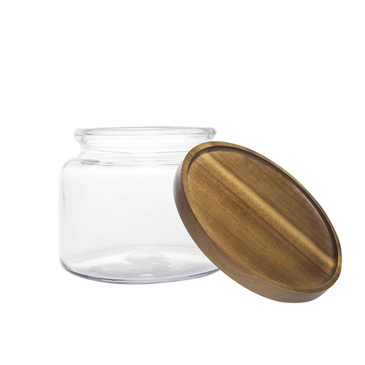 Tall Glass Canister With Wooden Lid,Montana Jar W/acacia Lid - Buy Tall ...