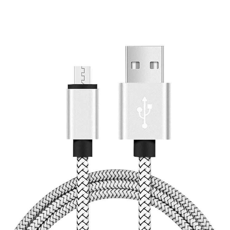 

Wholesale Best Seller Colorful Fabric Nylon Braided Fast Charging Micro USB Data Cable, Any color for you choice