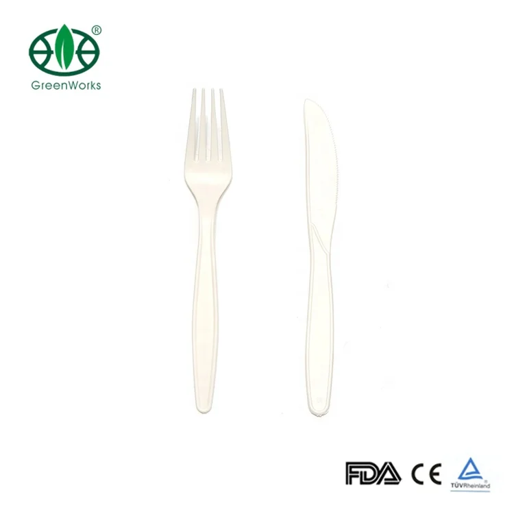 
Eco-friendly cornstarch 8 inch Fork bulk cornstarch plastic fork for salad 