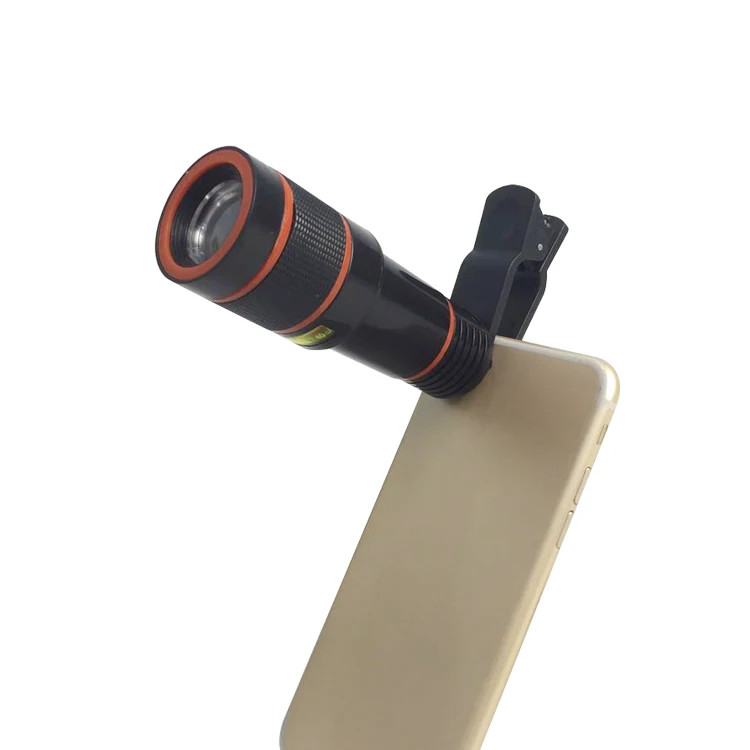 

Tiktok Hot Mobile Phone 12x Telescope Camera Lens, Black with red