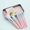7pcs makeup brush for iron box packaging makeup beauty equipment hello kitty makeup brush tools