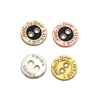 

Zinc alloy made color brand logo custom designer metal 2 two hole buttons for shirts