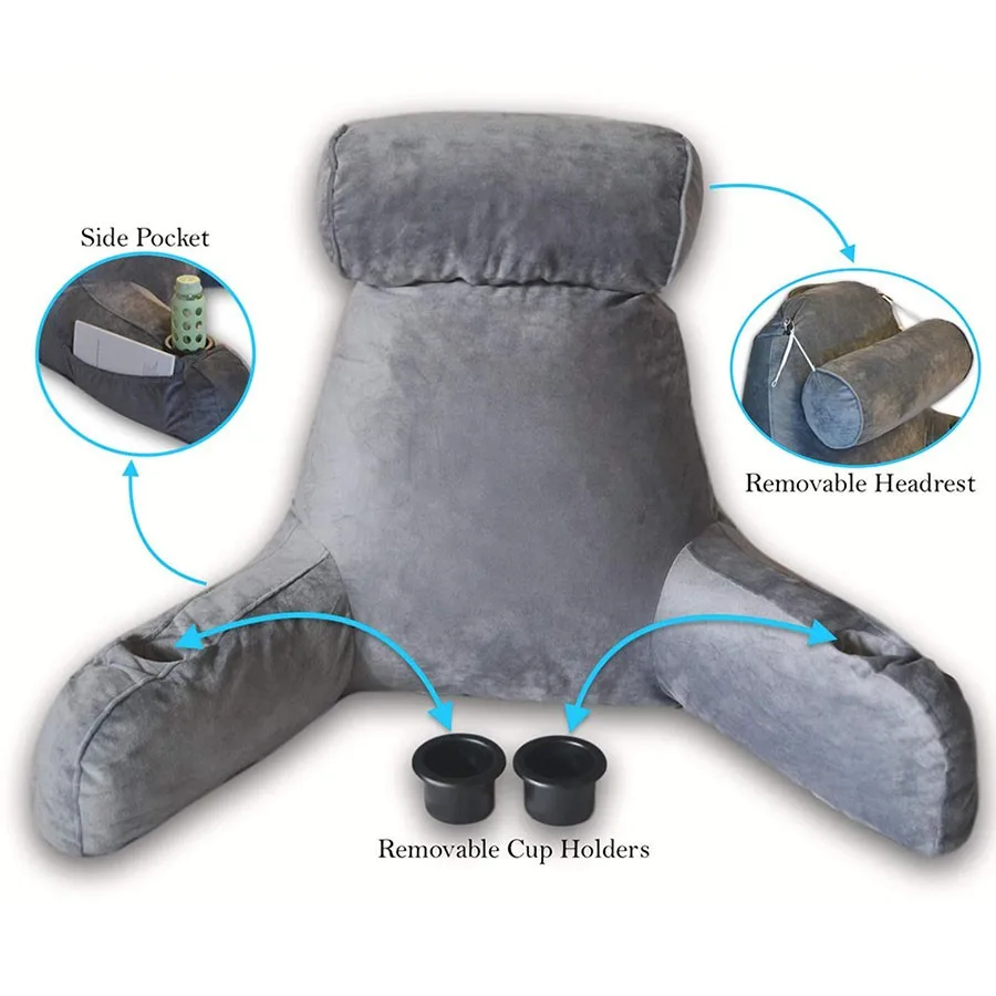 B830 Big Support Waist Cushion Reading Bed Back Rest Pillow Shredded Memory Foam Extra