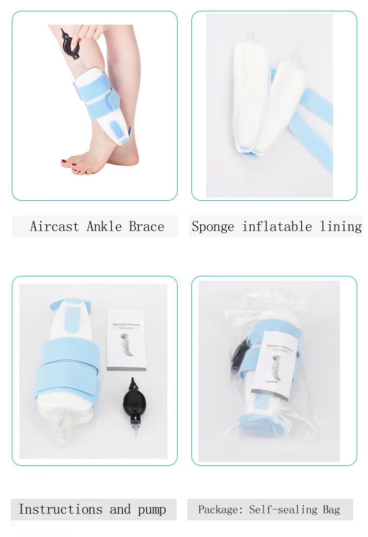 Adjustable Pneumatic Ankle Splint Fracture Support Stabilizer Pump ...