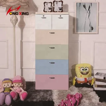 Household 6 Layers Colorful Kids Plastic Cabinet Storage Drawer