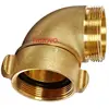 2-1/2" NST (NH) Female x 2-1/2" NST (NH) Male Brass Fire Equipment 90 Degree Angle and Suction Elbow with Rocker Lug