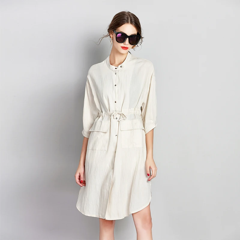 
Loose Fit Linen-cotton Beach Sun Protection Coat 