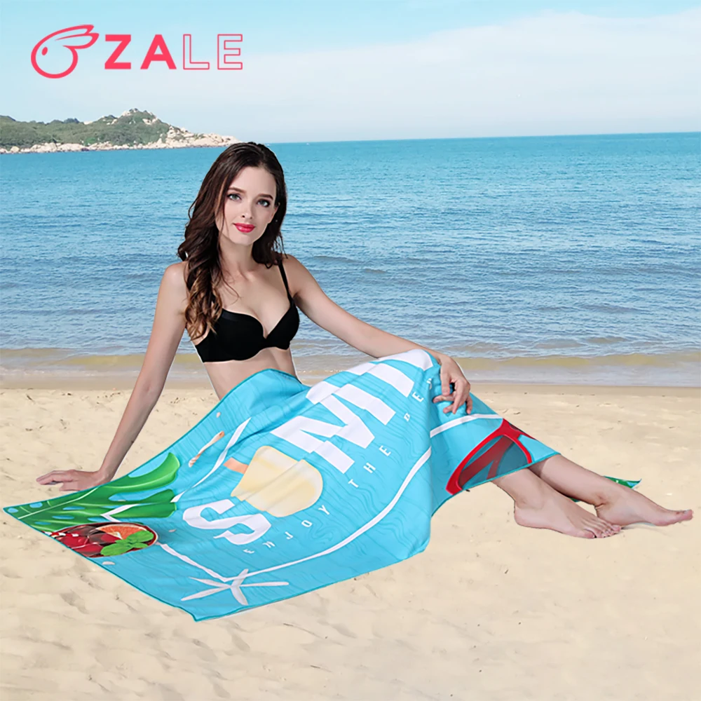 80 Polyester 20 Polyamide Printed Microfiber Beach Towel Yoga Gym