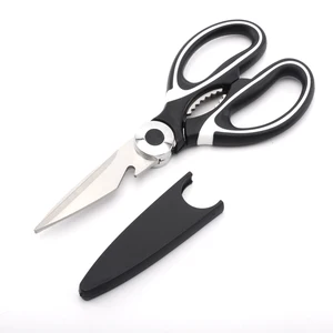 Image of professional multipurpose household herb utility multi-function kitchen scissors pizza stainless steel heavy duty kitchen shears
