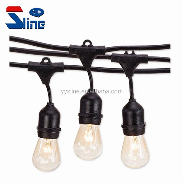 10 Light Bulbs Heavy Duty Drop String Lights Power Extension Cord Cable