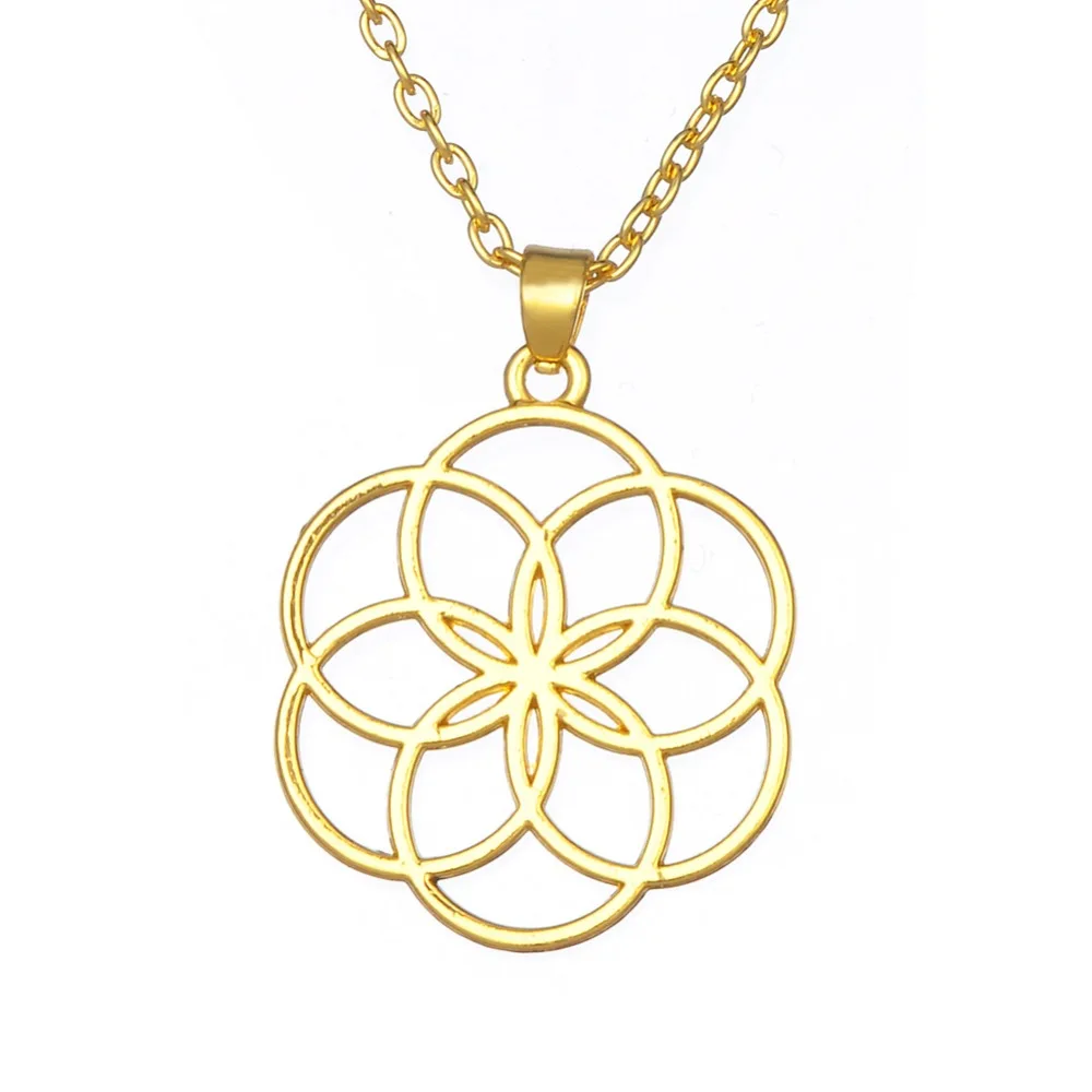 

bohemian flower yoga jewelry sacred geometry boho jewelry mandala pendant necklace, Silver or gold