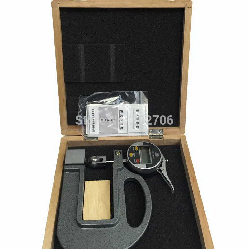 010mm Digital Thickness Gauge With Roller Insert 0.01mm Continuous