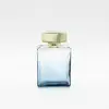 gold uv cap personality clear blue gradual coating rectangle 100ml perfume glass bottle