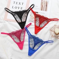 

Fashion transparent embroidery ladies underwear sexy hot women G-string thongs underwear