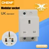 UK DIN rail socket modular 240V 16A socket for English M1363 type 3P industrial power socket