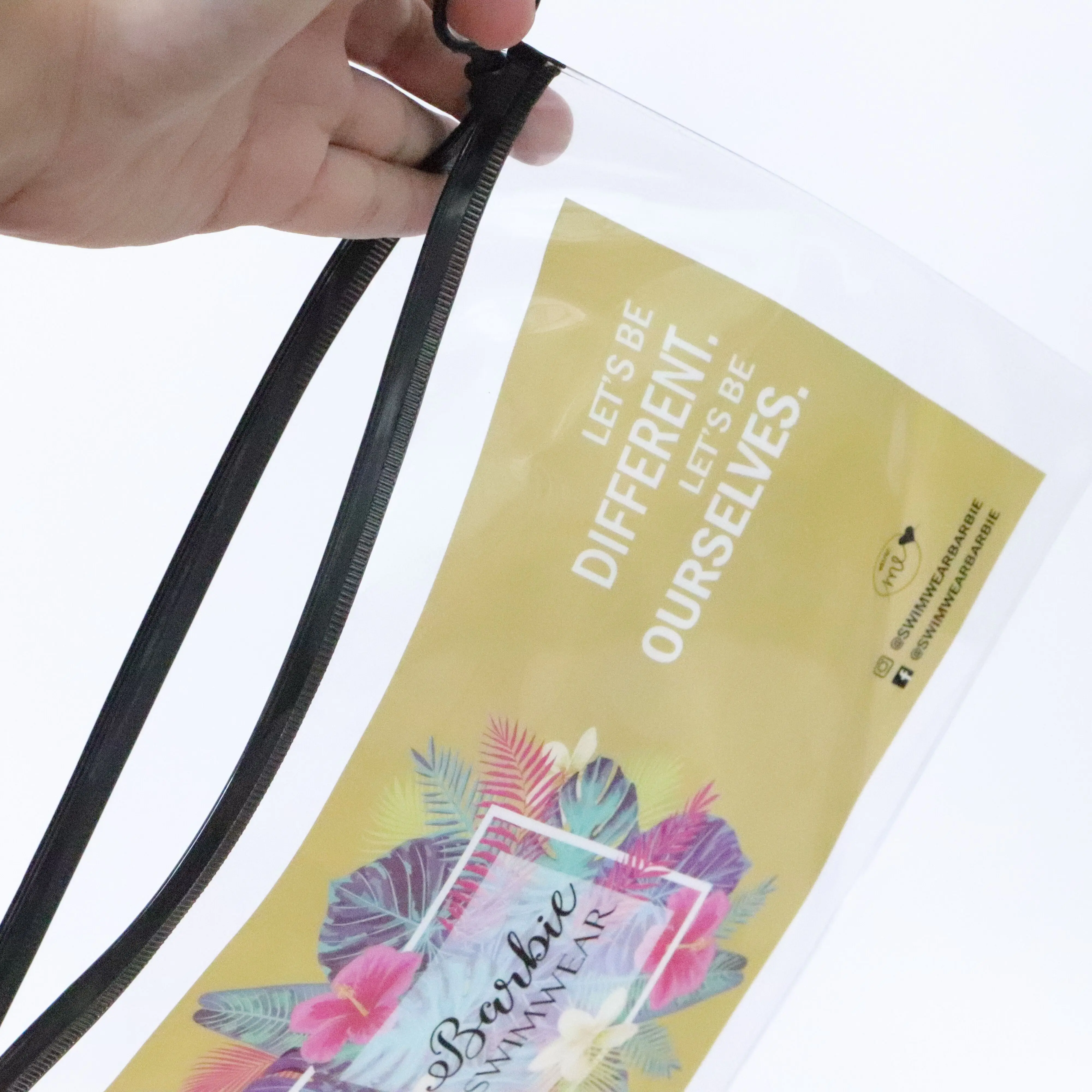 Recyclable Custom Brand Colorful Logo Clear Pvc Zipper Slider Packaging