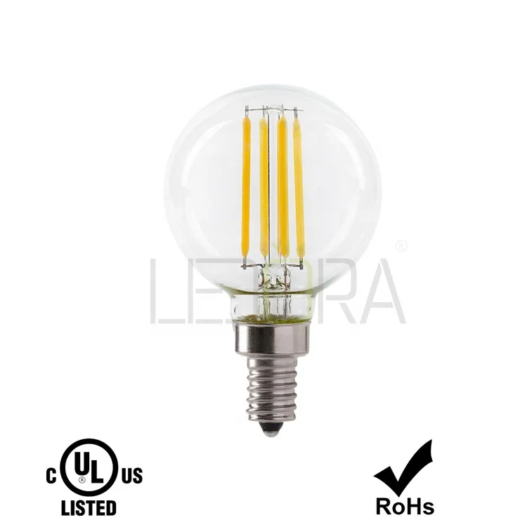 Glass Lamp Body Material 2w 4w 6w dimmable G16.5 Globe LED filament light bulbs