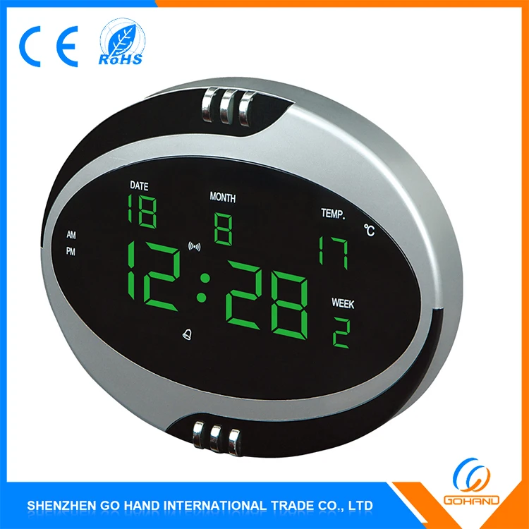 
Large Decorative LED Calendar Digital Wall Mounted Alarm Clock 