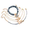 2018 DY Women jewelry gift love 8 letters English love world map turtles stone beaded rhinestone braided bracelet jewelry sets