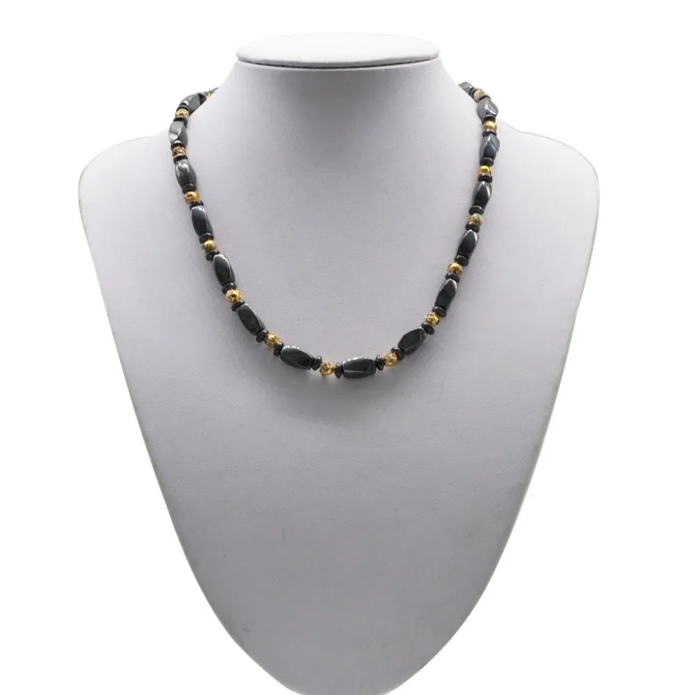 Jewelry Hematite Twist Beads Necklace With Cloisonne Beads And