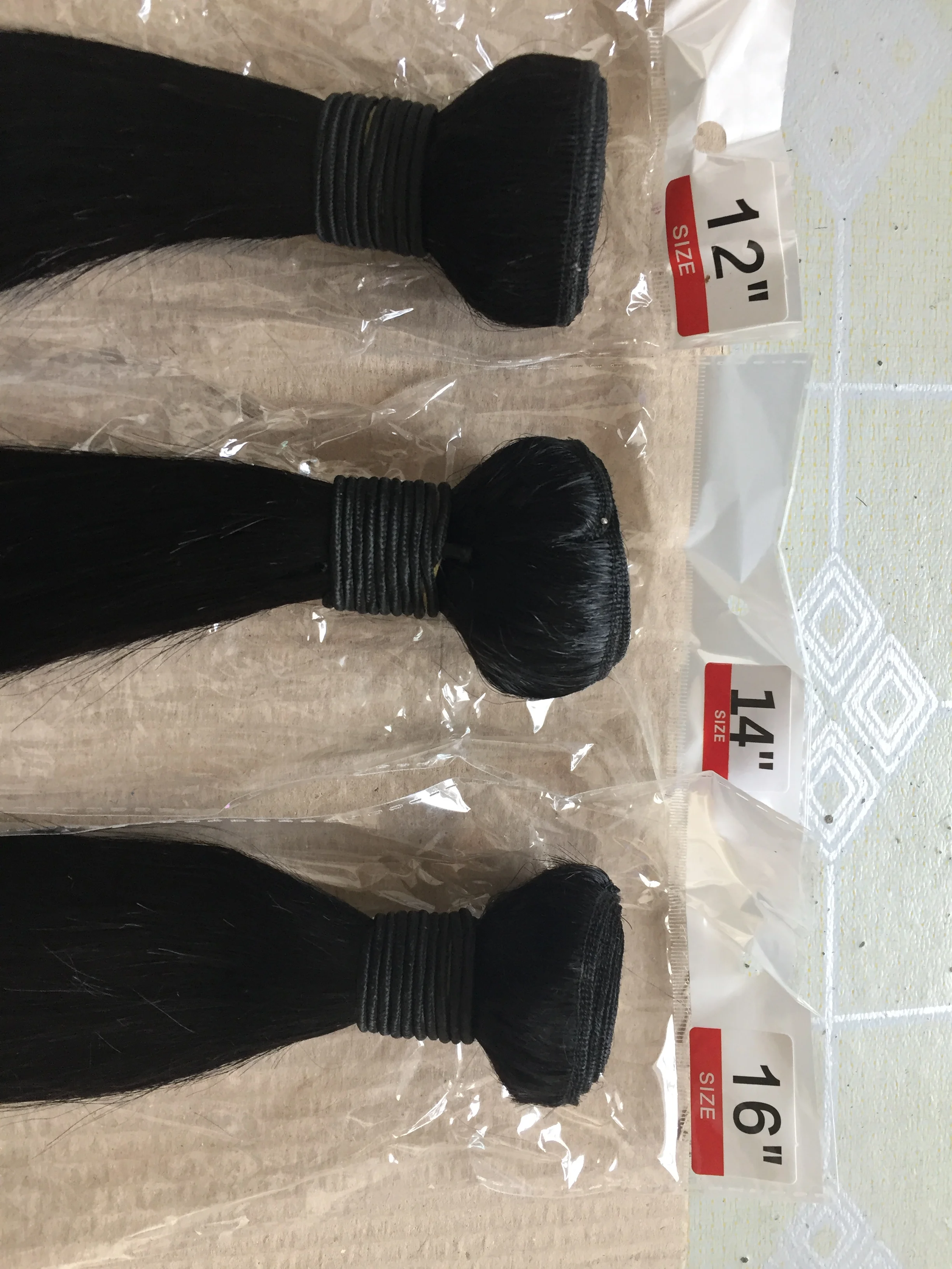 
Cheap hair extensions 12+14+16inch straight virgin non remy indian hair 
